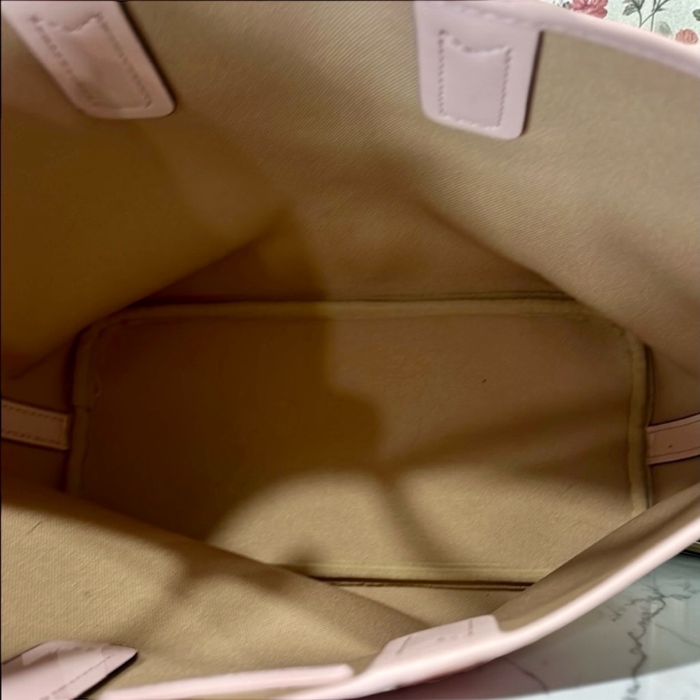 Michael Kors Jodie Small Jacquard Tote Powder Blush Pink Logo Top Handle Bag - Picture 7 of 8